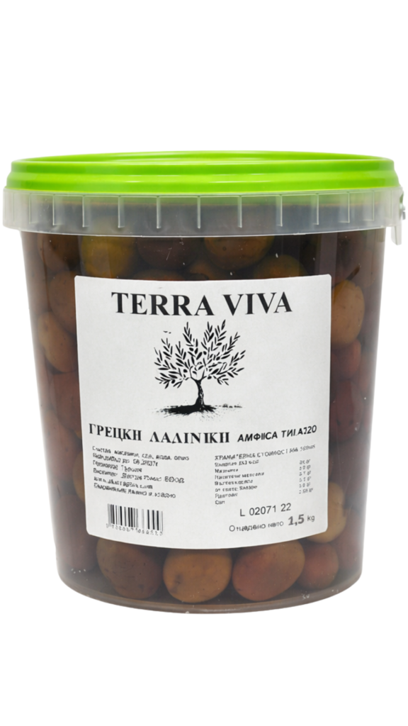 Гръцки маслини Terra Viva 1,5 кг  |  Екстра Върджин Зехтин